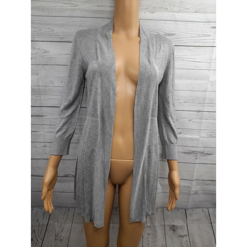 Premise Studio Gray Open Front Long Sweater Cardigan Cover up XS New $68